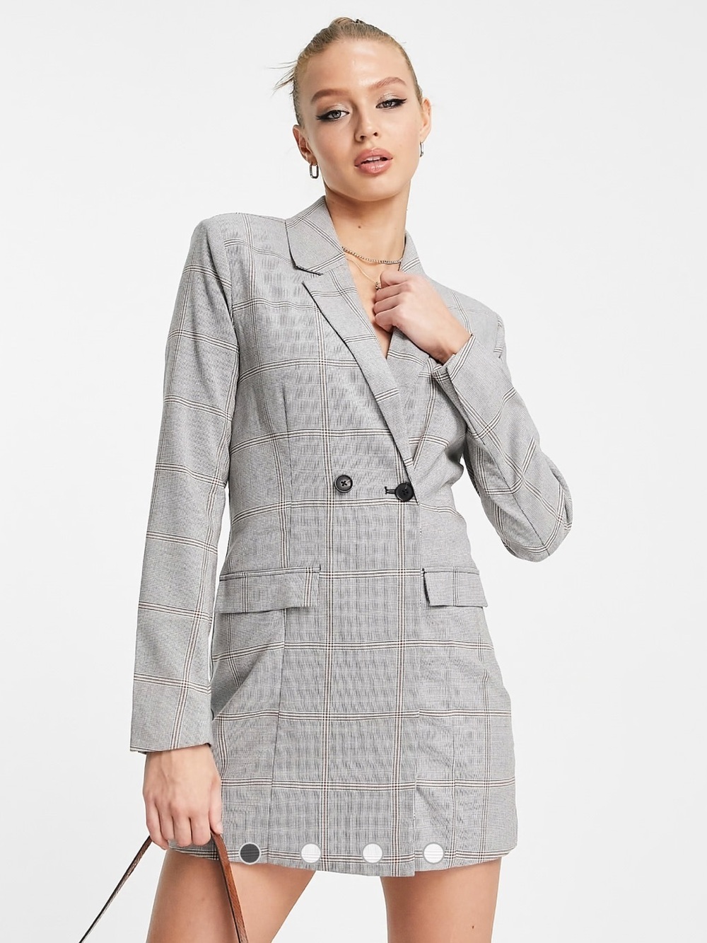 Abercrombie & Fitch Gray Plaid Double-Breasted Blazer Dress - Size M - NWT